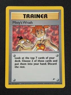 Misty's Wrath 114/132 REGULAR Pokemon Card WOTC Gym Heroes Uncommon - Image 1