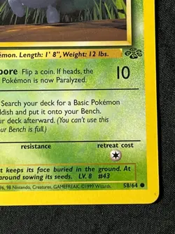 Pokemon TCG 1999 Oddish 58/64 1st Edition Jungle WotC Moderately Played MP - Image 4
