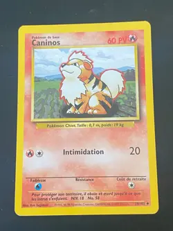 CARTE POKEMON CANINOS 28/102 FR PEU COMMUNE SET DE BASE - TBE - Image 1