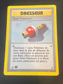 CARTE POKEMON FLUTE POKEMON 86/102 EDITION 1 FR SET DE BASE PEU COMMUNE - BE - Image 1