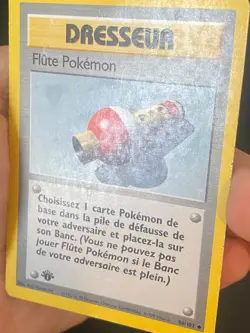 CARTE POKEMON FLUTE POKEMON 86/102 EDITION 1 FR SET DE BASE PEU COMMUNE - BE - Image 4