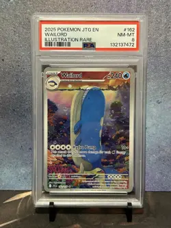 2025 POKEMON JTG EN-JOURNEY TOGETHER ILLUSTRATION RARE #162 WAILORD PSA 8 - Image 1