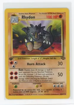 Pokemon Jungle 1st Edition #45/64 Rhydon - Image 1