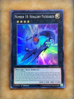 Yugioh Number 18: Heraldry Patriarch WSUP-EN004 Super Rare 1st Ed NM - Image 1