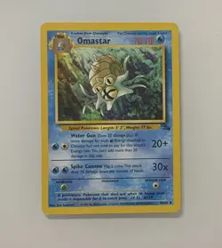 Pokemon TCG Omastar Fossil 40/62 Regular 1st Edition Uncommon - Image 1