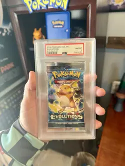 Pokemon XY Evolutions Booster Pack PSA 8 Raichu Art Work - Image 1