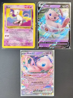 Pokemon Mew Card Lot Bundle TCG Pokemon Promo 151 B EX Holo Card Game 3 Card Lot - Image 1
