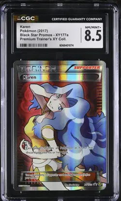 CGC 8.5 Karen 2017 Black Star Promos XY177a Holo Pokemon Card - Image 1