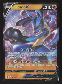 Lucario V 27/73 Ultra Rare Pokemon Champion's Path - Image 1