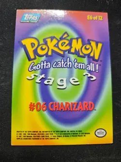 Charizard #06 E6 of 12 Topps 1999 First Movie Pokemon Trading Card - Image 2