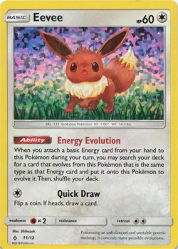 Pokemon - Eevee - 11/12 #011/012 - McDonald's Promos 2018 Holo - Image 1