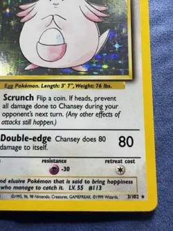 Pokemon Chansey Lightly Played Base Set Holo - Image 4