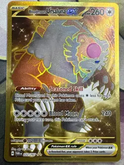 POKEMON BLOODMOON URSALUNA EX 222/167 TWILIGHT MASQUERADE GOLD HYPER RARE - NM - Image 1