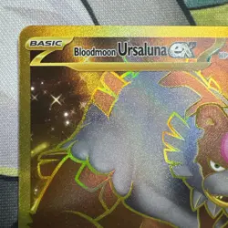 POKEMON BLOODMOON URSALUNA EX 222/167 TWILIGHT MASQUERADE GOLD HYPER RARE - NM - Image 2