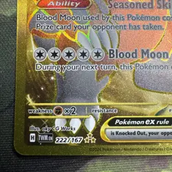 POKEMON BLOODMOON URSALUNA EX 222/167 TWILIGHT MASQUERADE GOLD HYPER RARE - NM - Image 4