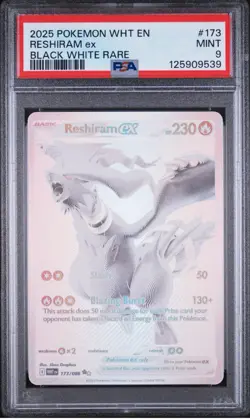 Pokemon Reshiram EX 173/086 White Flare English PSA 9 Mint Graded Card - Image 1