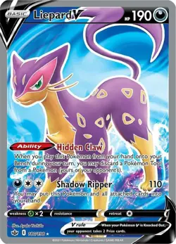 Pokemon TCG Liepard V 180/198 Chilling Reign Full Art Ultra Rare Holo - Image 1