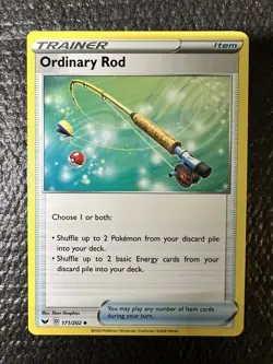 Pokemon Trainer Ordinary Rod #171/202 Sword & Shield TCG Card - Image 1