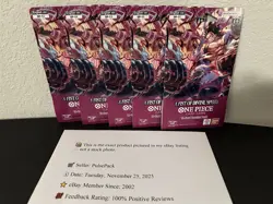 One Piece Card Game A Fist of Divine Speed OP-11 Sleeved Booster, Lot of 5, New - Image 1