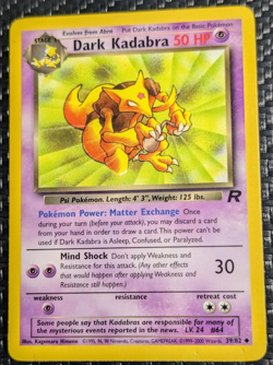 Dark Kadabra 39/82 Team Rocket Vintage 2000 WotC NM Pokemon Card TCG - Image 1