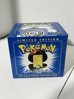 Burger King Pokemon Poliwhirl 23K Gold Plated Card Red Box Sealed 1999 - Image 2