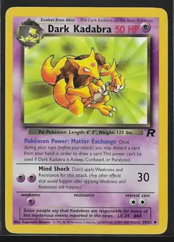 Pokemon TCG Cards Dark Kadabra 39/82 Team Rocket Uncommon NM - Image 1