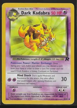 Pokemon TCG - Dark Kadabra 39/82 Team Rocket Regular Unlimited Uncommon NM Card - Image 1