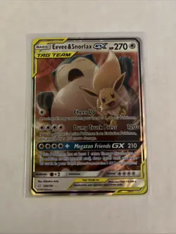 Pokemon TCG Eevee & Snorlax GX Holo Ultra Rare Card Sun and Moon Team Up 120/181 - Image 1