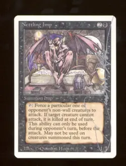 Magic MTG 3rd Edition Revised Nettling Imp NEAR MINT NM Signed by Quinton Hoover - Image 1
