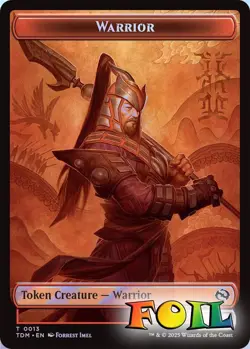 Dragon 0011&Warrior 2Sided Token 11&13 MTG Tarkir: Dragonstorm Token NP Foil - Image 2
