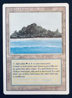 Tropical Island Dual Land (Revised Edition) Magic the Gathering MTG 1994 Rare - Image 1