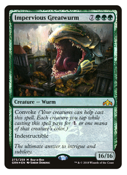 MTG: 1 x FOIL Promo Impervious Greatwurm - Mythic - Guilds of Ravnica (GRN) - LP - Image 1