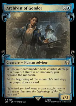 x1 Archivist of Gondor - Showcase Scrolls R MTG Commander: The Lord of the Rings - Image 1