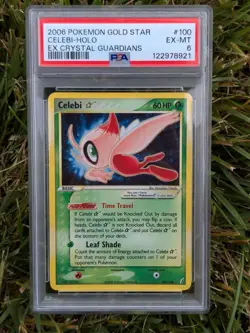 Pokemon Celebi (Gold Star) 100/100 PSA 6 EX-MT EX Crystal Guardians Holo 2006 - Image 1