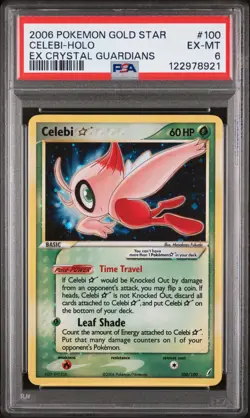 Pokemon Celebi (Gold Star) 100/100 PSA 6 EX-MT EX Crystal Guardians Holo 2006 - Image 2