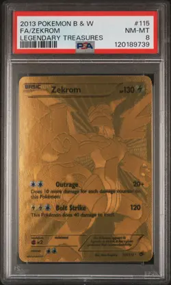 2013 POKEMON B&W LEGEND TREASURES #115 FULL ART/ZEKROM PSA 8 - Image 1