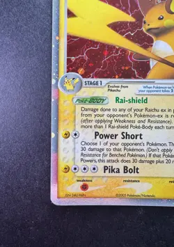 2005 POKEMON EX EMERALD RAICHU EX-HOLO TCG - Image 4
