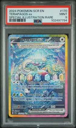 2024 POKEMON SCR EN-STELLAR CROWN SPECIAL ILLUSTRATION RARE TERAPAGOS EX PSA 9 - Image 1
