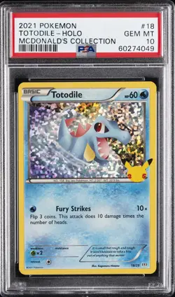 2021 POKEMON MCDONALD'S COLL #18 TOTODILE-HOLO PSA 10 - Image 1