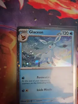 Pokemon - Prismatic Evolutions Cosmos Holo Glaceon 025/131 NM SWIRL ! - Image 3