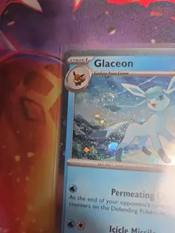 Pokemon - Prismatic Evolutions Cosmos Holo Glaceon 025/131 NM SWIRL ! - Image 4
