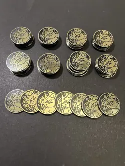 x47 Pokemon TCG Raikou Standard Coin Gold PTCG Deck Accessories Bulk - Image 1