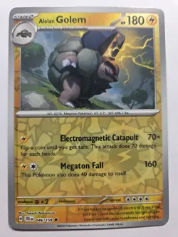 Alolan Golem 046/159 JTG SV09: Journey Together Uncommon Reverse Holo NM Pokemon - Image 1