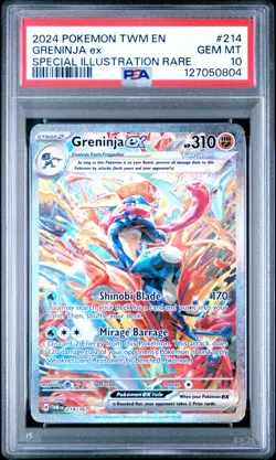 2024 POKEMON TWM EN-TWILIGHT MASQUERADE #214 GRENINJA EX PSA 10 - Image 1