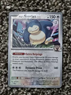 Hop's Snorlax 117/159 SV09: Journey Together Reverse Holo Rare Pokemon Free Ship - Image 1