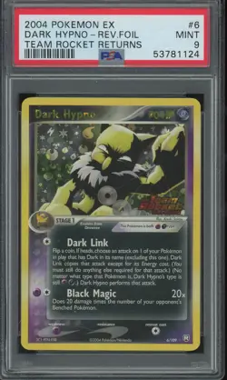 PSA 9 Dark Hypno Reverse Foil 2004 Pokemon EX Team Rocket Returns #6 MINT - Image 1