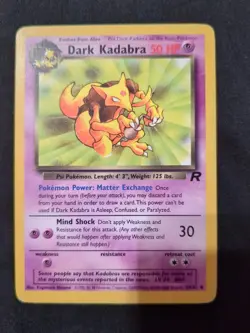 Dark Kadabra - Uncommon Pokemon 2000 Team Rocket Set 39/82 - NM - Image 1