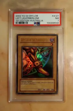 Yu-Gi-Oh 2002 Left Leg Of The Forbidden One PSA 7 NM LOB-A121 1st Ed Australian! - Image 1