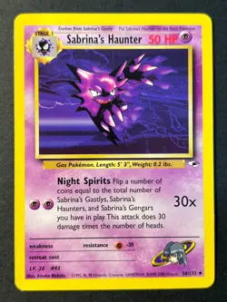 Sabrina's Haunter 58/132 Gym Heroes Uncommon Pokemon TCG Card - LP - Image 1