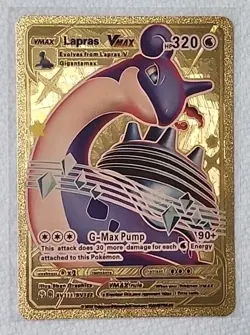 Lapras VMAX SV111/SV122 HP320 - Gold Foil Fan Art Card Pokemon - Image 1